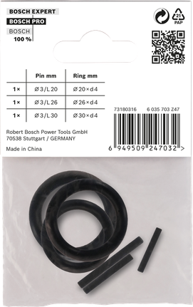 Set di anelli di fissaggio e perni da 1/2″ Bosch .