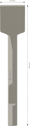 Scalpello a vanga Bosch PRO HEX 28-4C, tagliente da 80 mm.