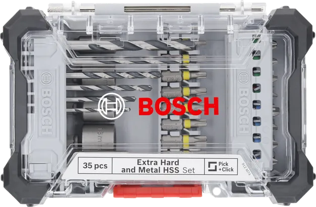 Set di 35 cacciaviti extra duri e punte per trapano HSS Bosch .