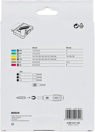 Set di punte per cacciavite extra dure Bosch 44+1 pz.