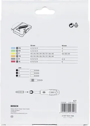 Set di punte per cacciavite extra dure Bosch 44+1 pz.