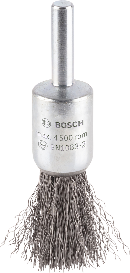 Spazzola terminale Bosch PRO Metal clean con gambo dritto da 15 mm.