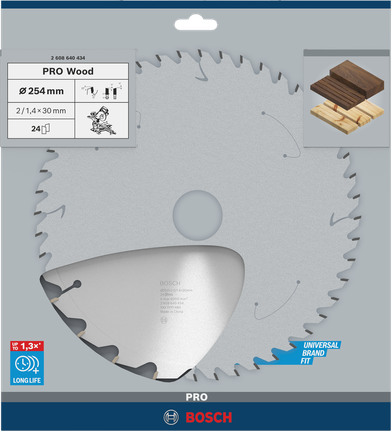 Lama per sega circolare Bosch PRO Wood 254×30 mm.
