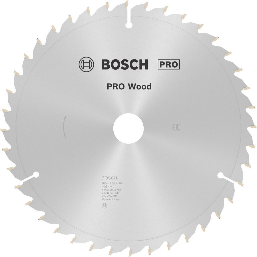 Lama per sega circolare Bosch PRO Wood 254 mm T40 per tagli precisi del legno.