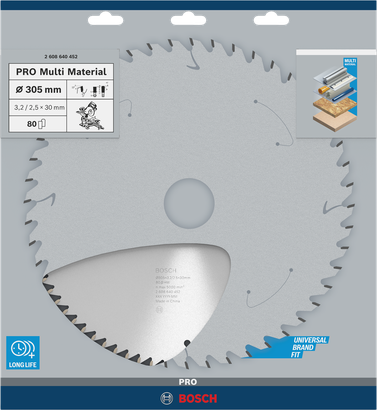 Lama per sega circolare Bosch PRO Multi Material da 305 mm.