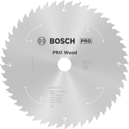 Lama per sega circolare Bosch PRO Wood, 190 mm T48.