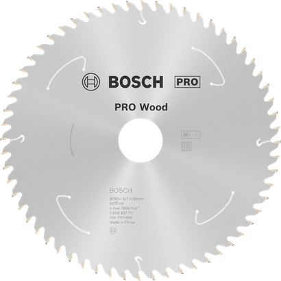 Lama per sega circolare Bosch PRO Wood 190 mm T60 per seghe a batteria.
