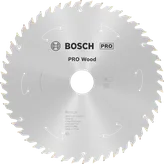Lama per sega circolare a batteria Bosch PRO Wood T48 per tagli di precisione del legno.