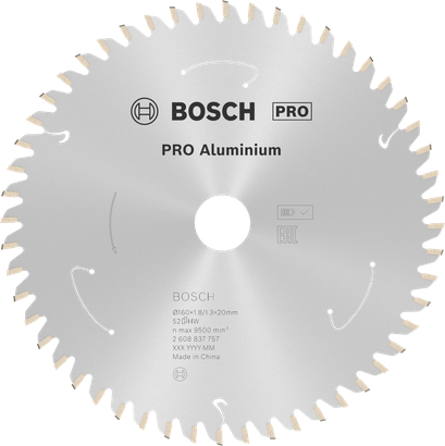 Lama per sega circolare in alluminio Bosch PRO 160 mm 52 denti.
