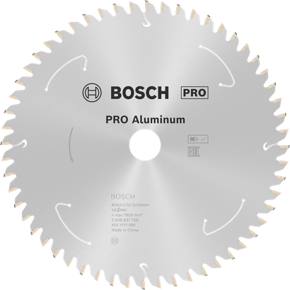 Lama per sega circolare a batteria Bosch PRO Aluminium da 184 mm.