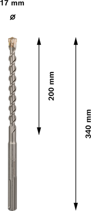 Punta per trapano a percussione Bosch PRO SDS max-7 17x200x340 mm.