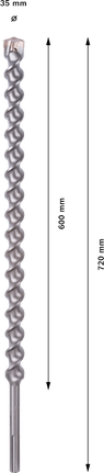 Punta da trapano Bosch PRO SDS-max-7 35x600x720 mm per calcestruzzo.