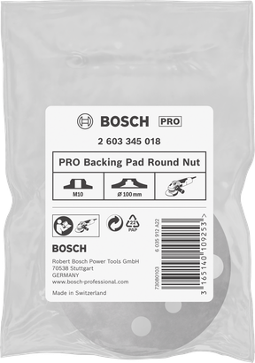 Dado tondo per platorello Bosch PRO, M10 100 mm.