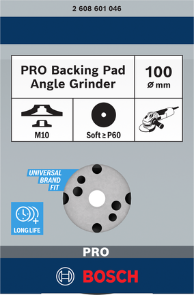 Platorello di supporto morbido Bosch PRO da 100 mm per smerigliatrici angolari.