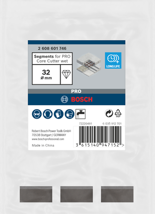 Bosch PRO Core Cutter segmenti bagnati 32 mm 3 pezzi.