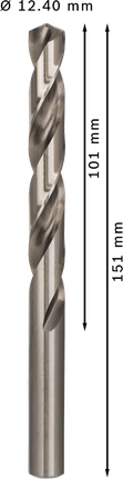 Punta elicoidale Bosch PRO Metal HSS-G da 12,4 mm.
