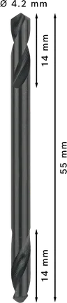 Punta elicoidale doppia Bosch PRO Metal da 4,2 mm.
