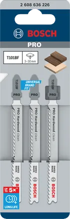 Lame per seghetto alternativo Bosch PRO Hardwood clean T101BF 100 mm 3 pz.