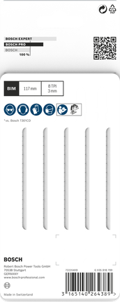 Lame per seghetto alternativo Bosch PRO Hardwood clean T301CDF 117 mm 5 pz.