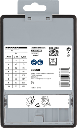 Set di punte per trapano a punta Brad per legno Bosch PRO da 8 pezzi.