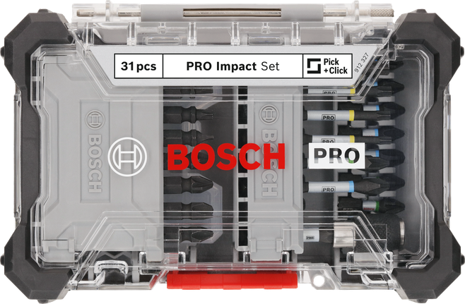 Set di punte per avvitatori a impulsi Bosch PRO, 31 pezzi.
