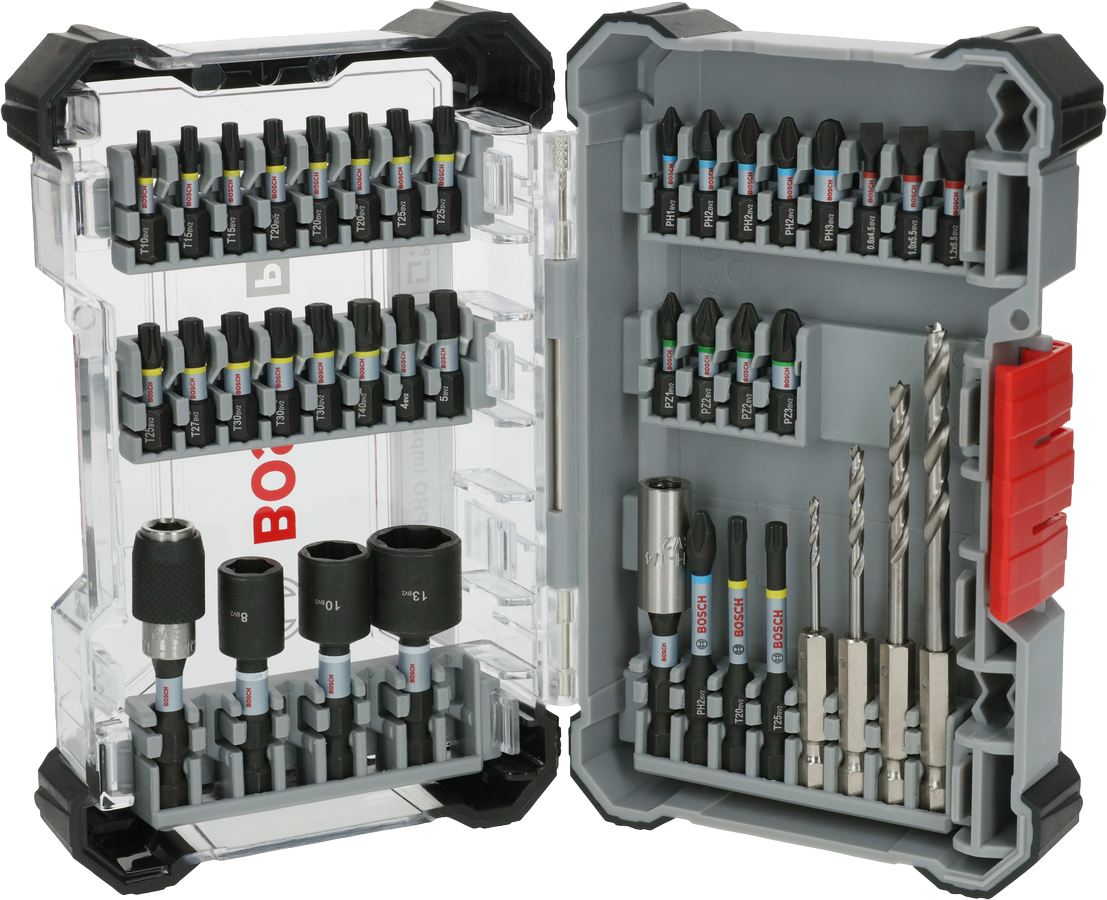 Set Bosch PRO Impact Wood da 40 pezzi con punte assortite.