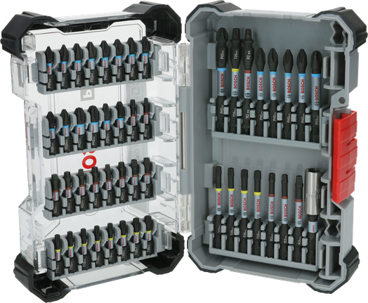 Set di punte per cacciavite a percussione Bosch PRO da 48 pezzi in valigetta.