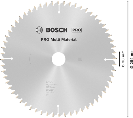 Lama per sega circolare Bosch PRO Multi Material, 254 mm 60T.