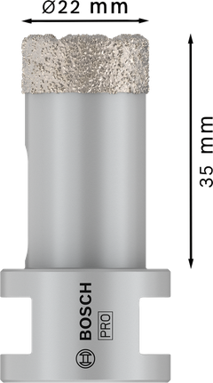 Fresa a tazza in ceramica Bosch PRO con diametro di 22 mm.