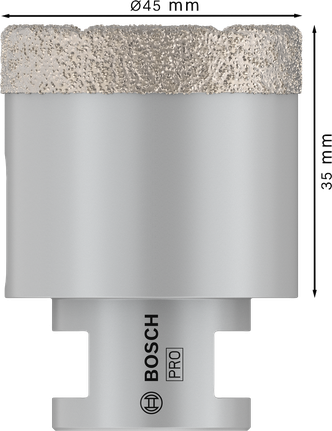 Fresa a secco per piastrelle Bosch PRO Ceramic da 45 mm.