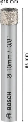 Punta per trapano a secco Bosch PRO Ceramic 10x66 mm.