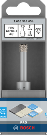 Punta da trapano a secco in ceramica Bosch PRO 7×33×13 mm.