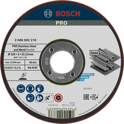 Disco abrasivo semi-flessibile Bosch PRO per metallo da 125 mm.