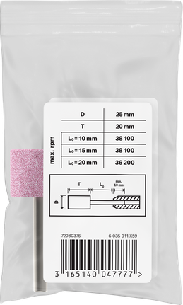 Set di punte montate Bosch PRO Steel 25×20 mm G60 cilindriche.