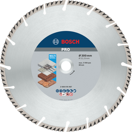 Disco diamantato multimateriale Bosch PRO 300 mm.