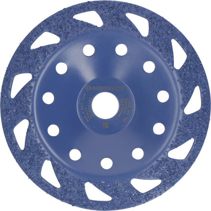 Testa di levigatura in metallo duro multi-materiale Bosch EXPERT, inclinata.