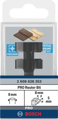Fresa per incastri a maschio Bosch PRO da 8 mm.