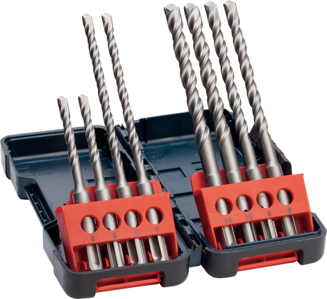 Bosch di 8 punte per trapano a percussione SDS plus-3 Bosch in Tough Box.