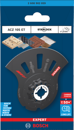 Lama per sega multi-materiale segmentata Bosch EXPERT ACZ 105 ET 80 x 30 mm.