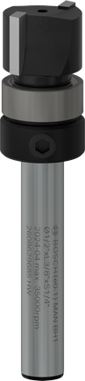 Fresa per fresatrice Bosch PRO con cuscinetto superiore, rifilatura a filo, 1/2 x 3/8 di pollice.