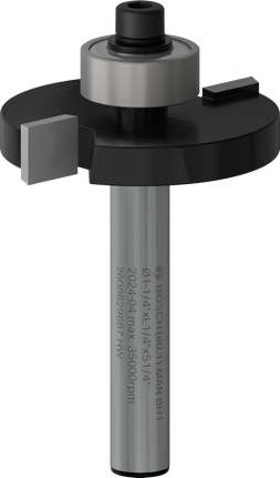 Fresa per scanalature Bosch PRO con attacco da 1/4 di pollice per tagli precisi.
