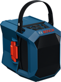 Radio da cantiere Bosch GPB 18V-1 con maniglia per il trasporto.