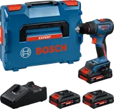 Set trapano avvitatore a batteria Bosch con tre batterie da 18 V.