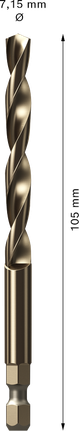 Punta pilota Bosch HSS-Co 7,15 mm per EXPERT Power Change Plus.