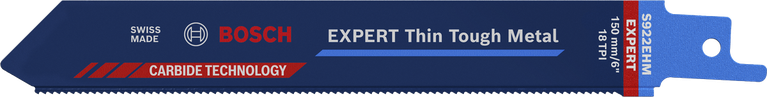 Lama per sega alternativa Bosch EXPERT Thin Tough Metal con tecnologia al carburo.