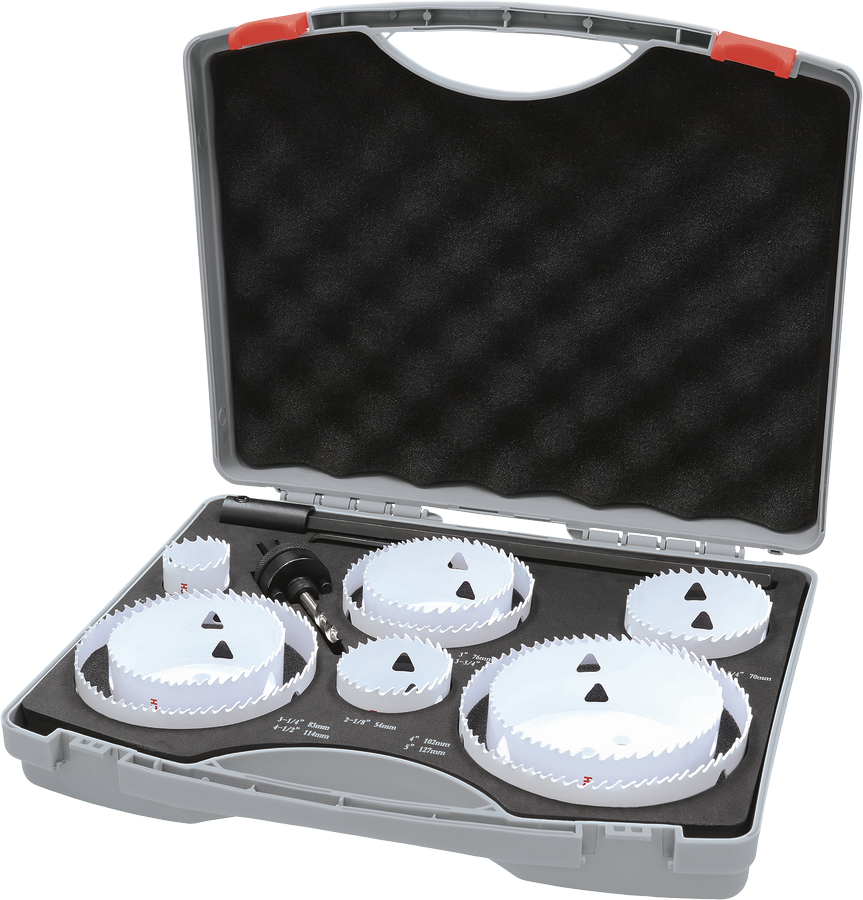 Set di seghe a tazza filettate multi-materiale Bosch in valigetta.