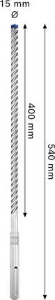 Punta per trapano a percussione Bosch EXPERT SDS max-8X 15x400x540 mm.