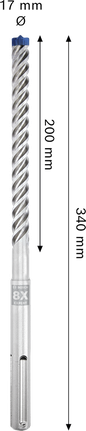 Punta per trapano a percussione Bosch EXPERT SDS max-8X 17x200x340 mm.