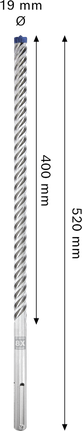 Punta per trapano a percussione Bosch EXPERT SDS max-8X 19x400x520 mm.