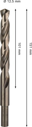 Punta elicoidale Bosch PRO HSS-Co da 12,5 mm per acciaio inossidabile.